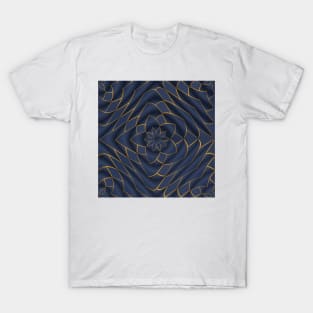 Golden pattern on blue background filling the frame. T-Shirt